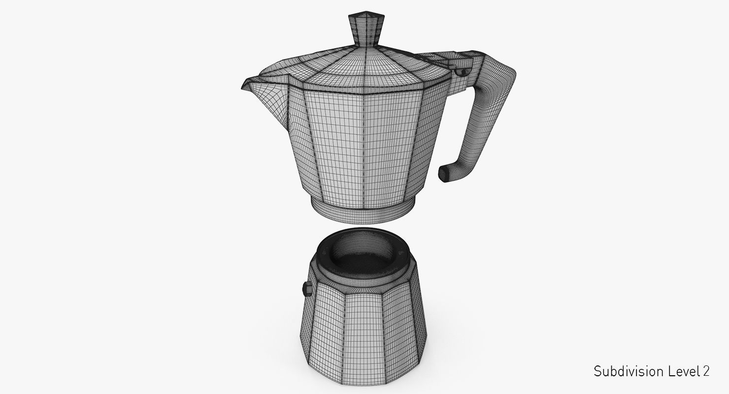 mocha pot 3D model_11