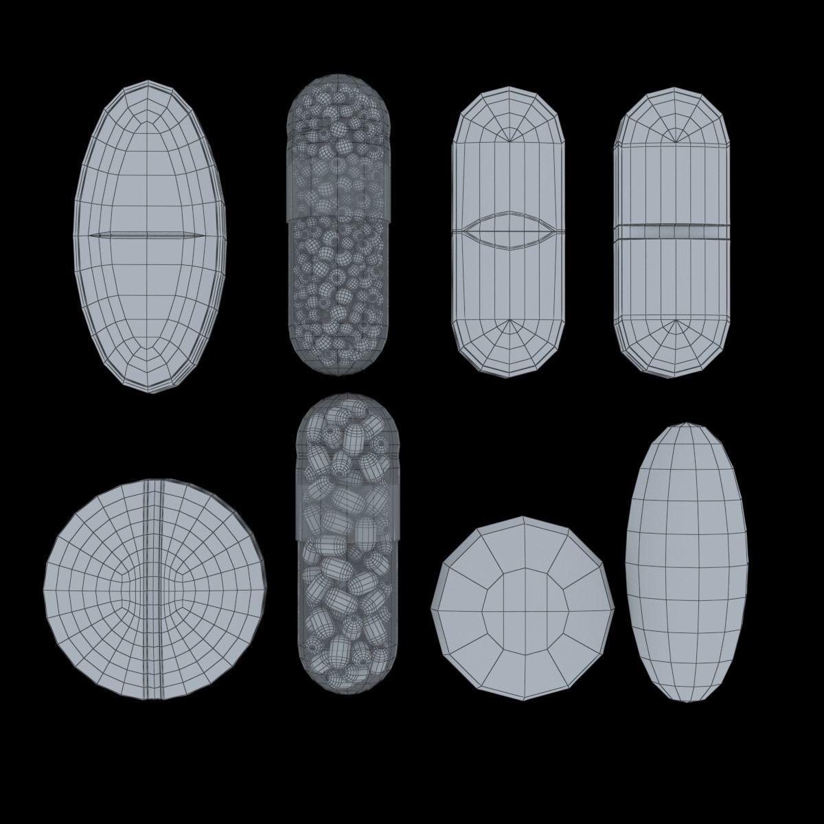 Detailed Pill Set 3D model_1