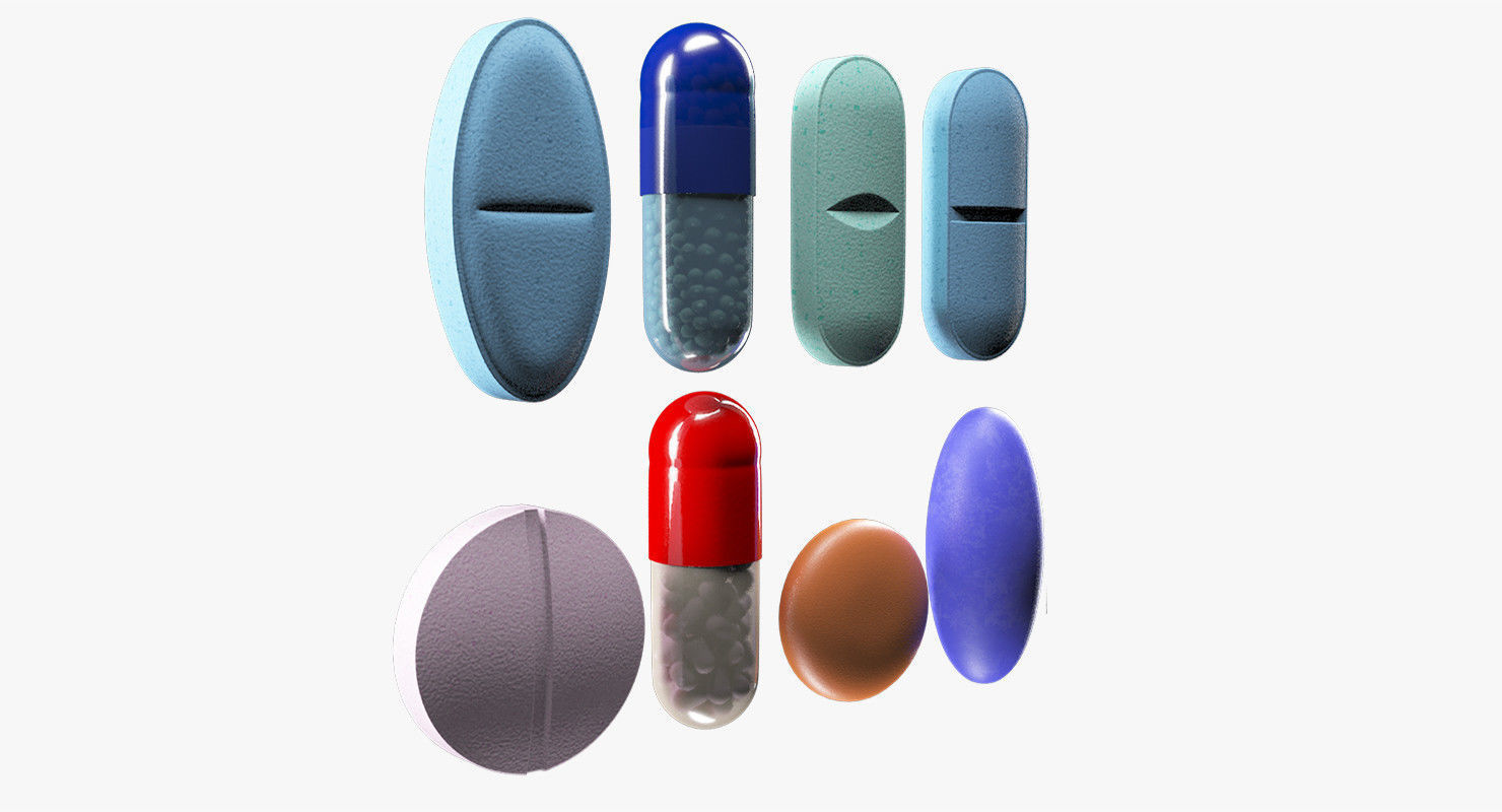 Detailed Pill Set 3D model_3