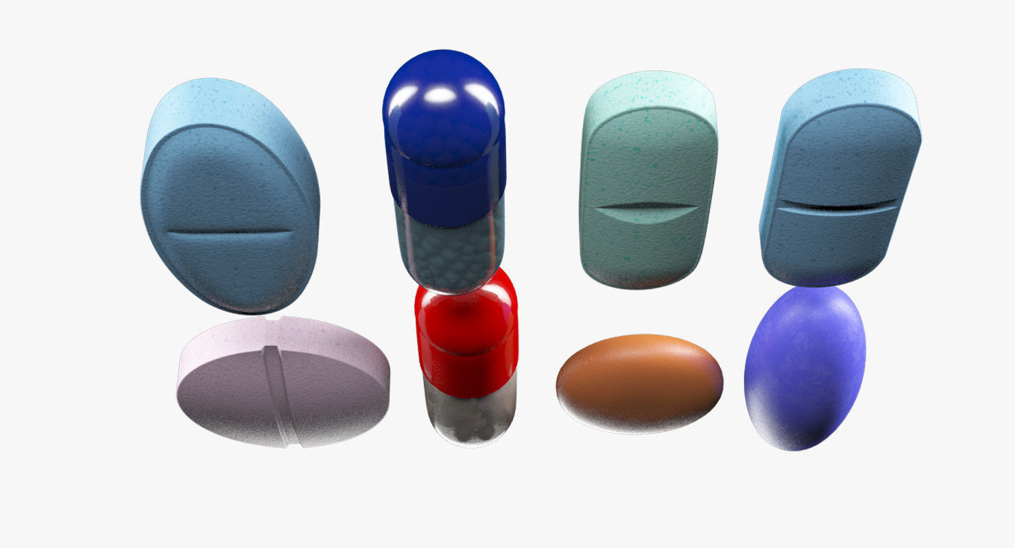 Detailed Pill Set 3D model_2