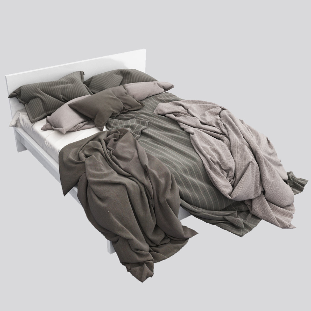 Bed collection 13 Low-poly 3D model_3