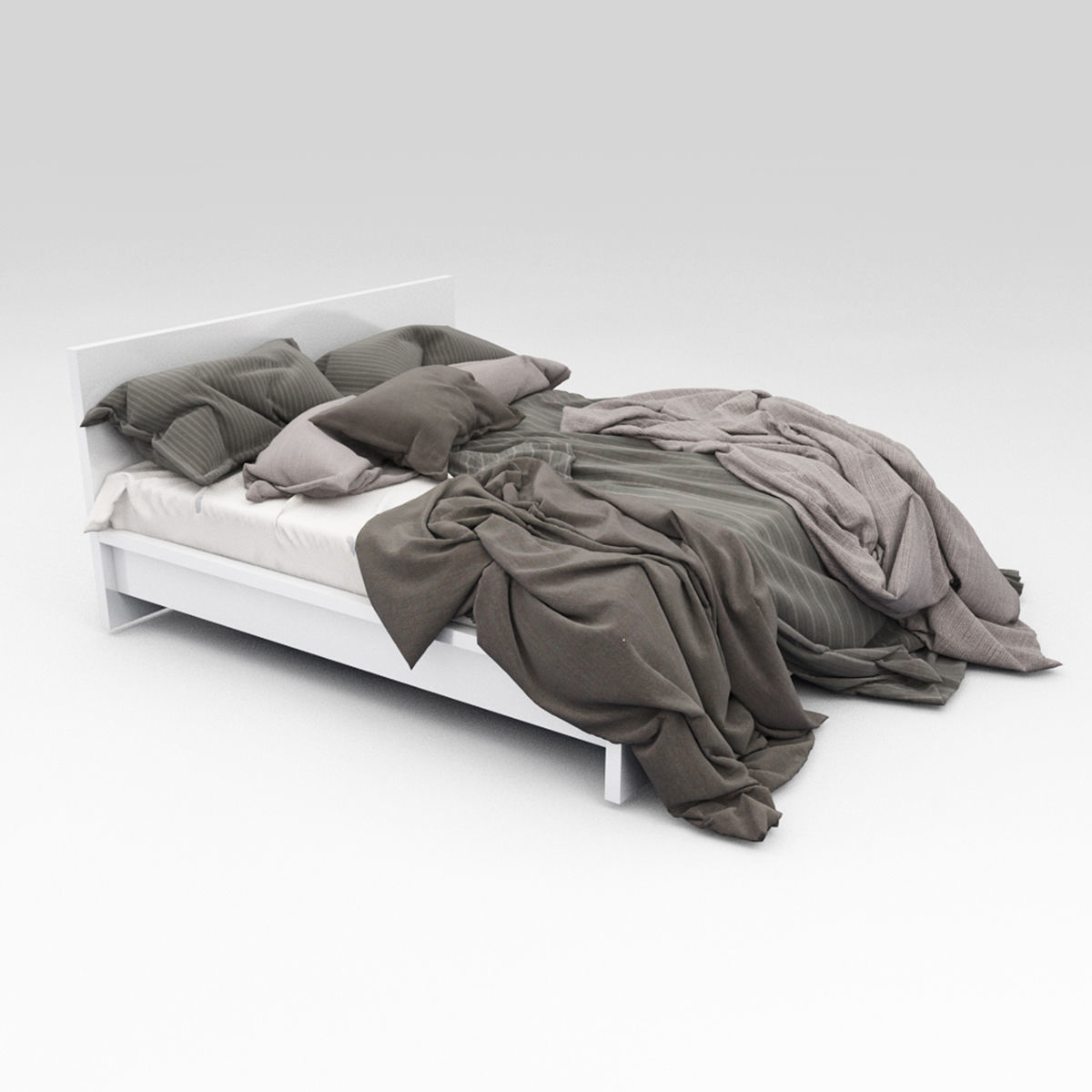 Bed collection 13 Low-poly 3D model_5
