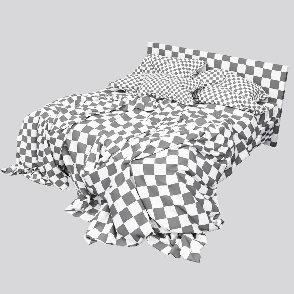 Bed collection 13 Low-poly 3D model_7