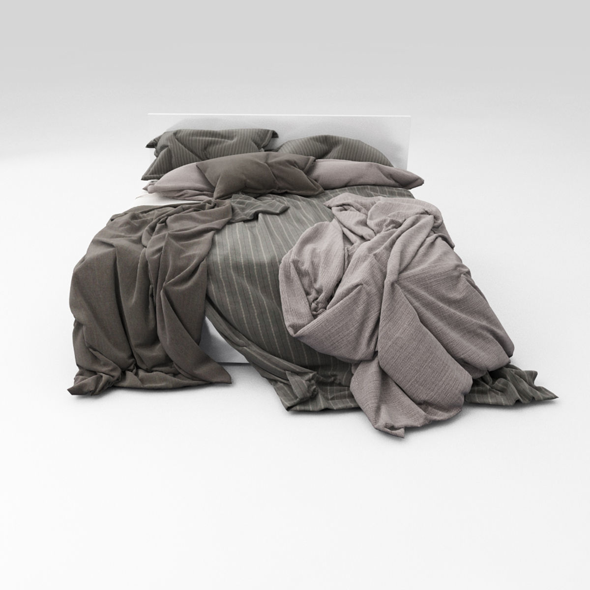 Bed collection 13 Low-poly 3D model_4