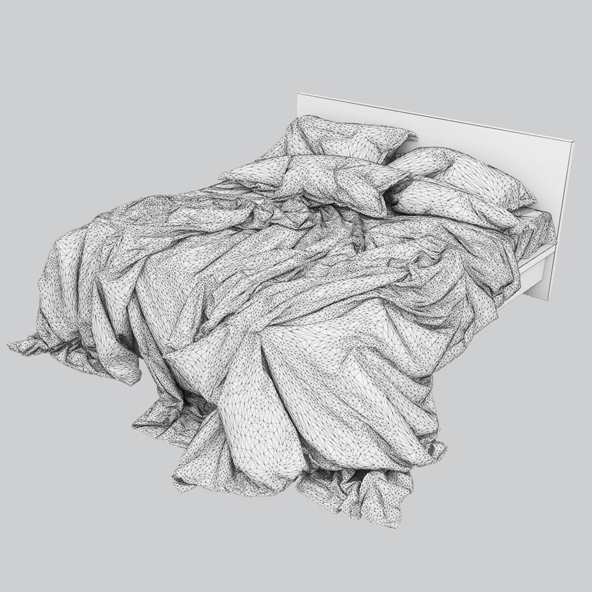 Bed collection 13 Low-poly 3D model_6