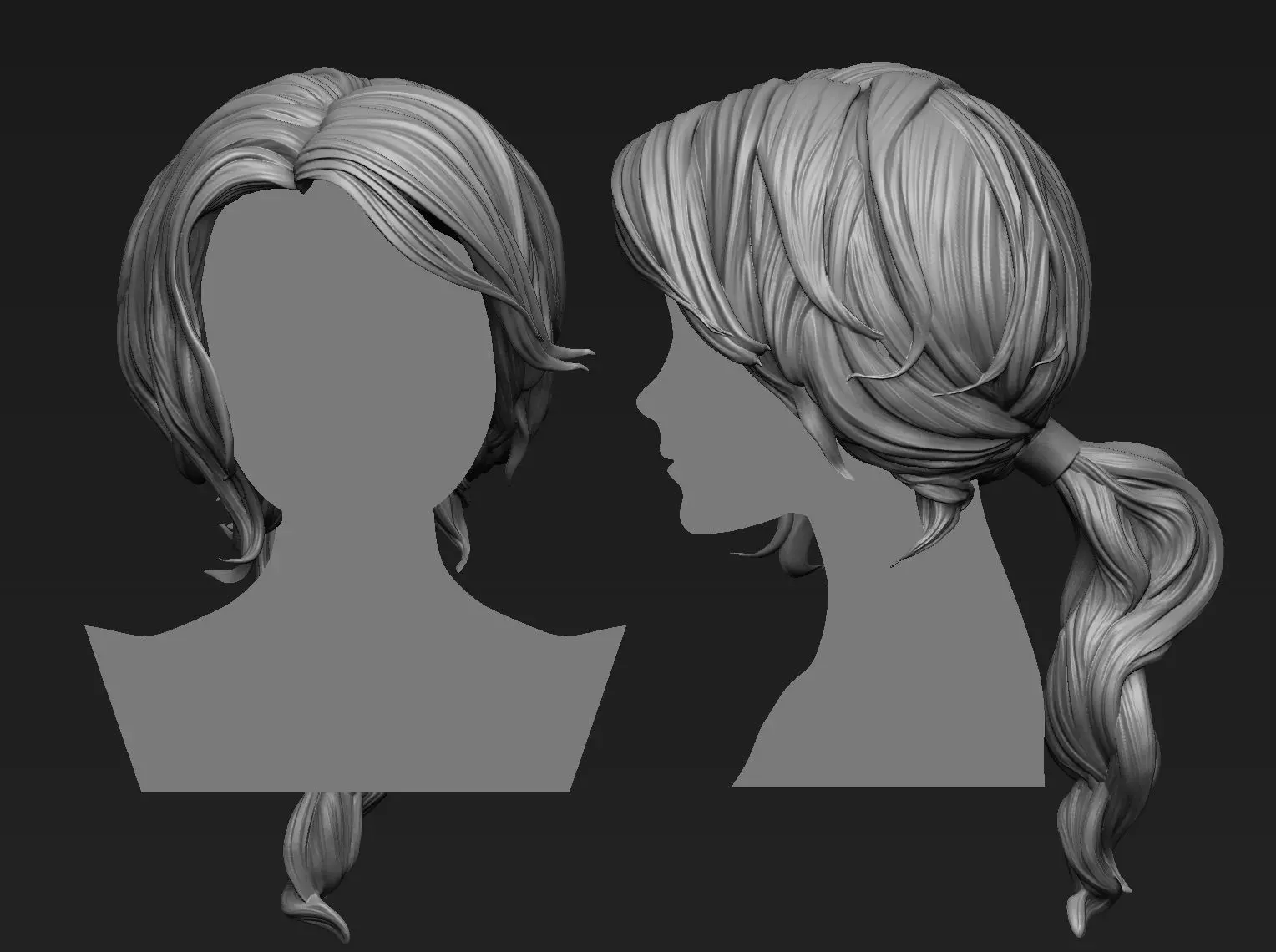 Hair 10 Printable 3D print model_0