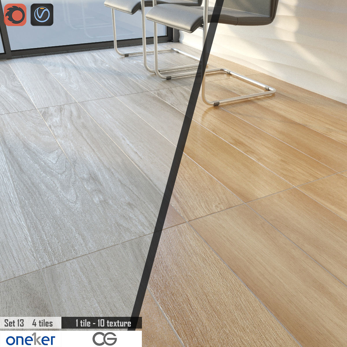 Oneker Tile Set 3D model_1