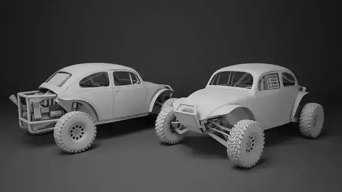 buggy volkswagen beetle Low-poly 3D model