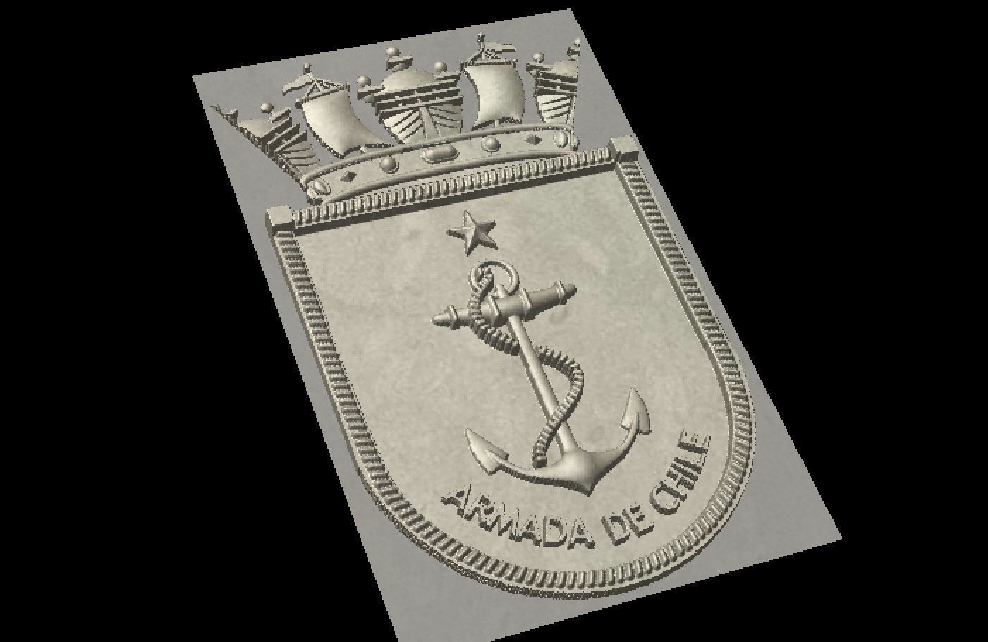 Army of Chile Shield Router CNC - 3D Print 3D print model_3