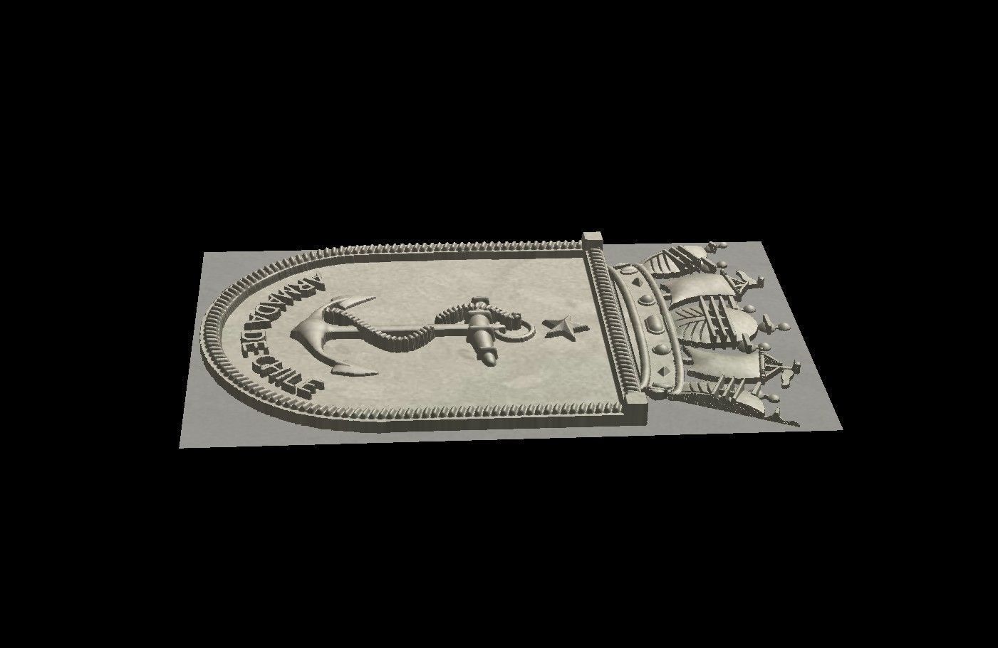 Army of Chile Shield Router CNC - 3D Print 3D print model_1