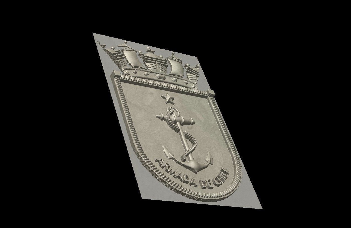 Army of Chile Shield Router CNC - 3D Print 3D print model_2