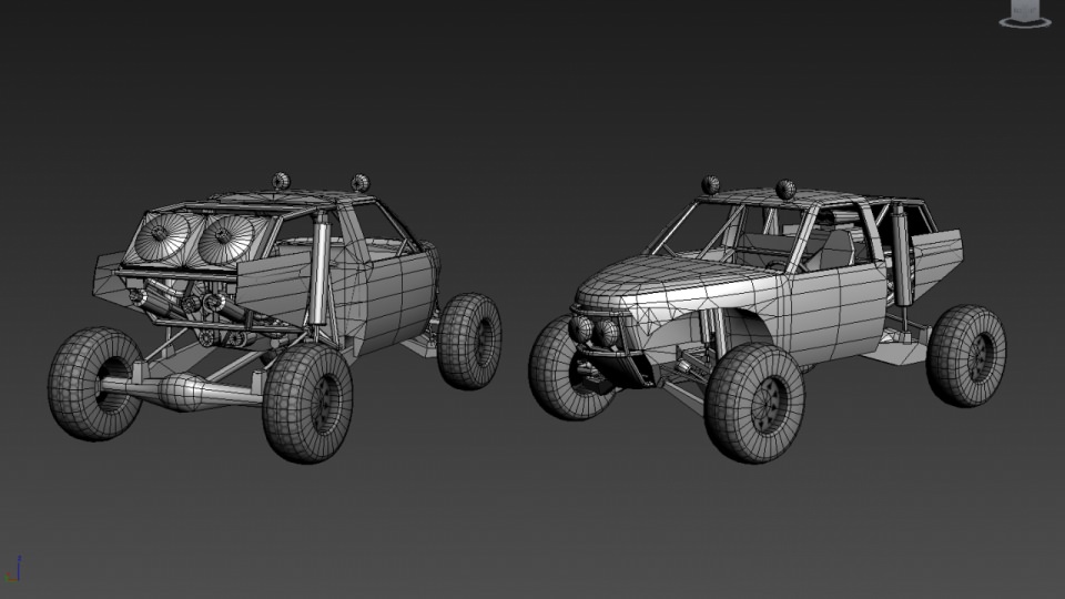 Custom Buggy Low-poly 3D model_2