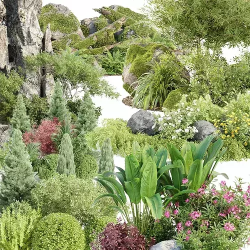 Outdoor Landscape Plants and Assets Bundle 3D model