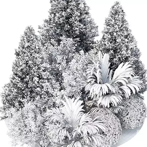 Outdoor Landscape Plants and Assets Bundle 3D model 6