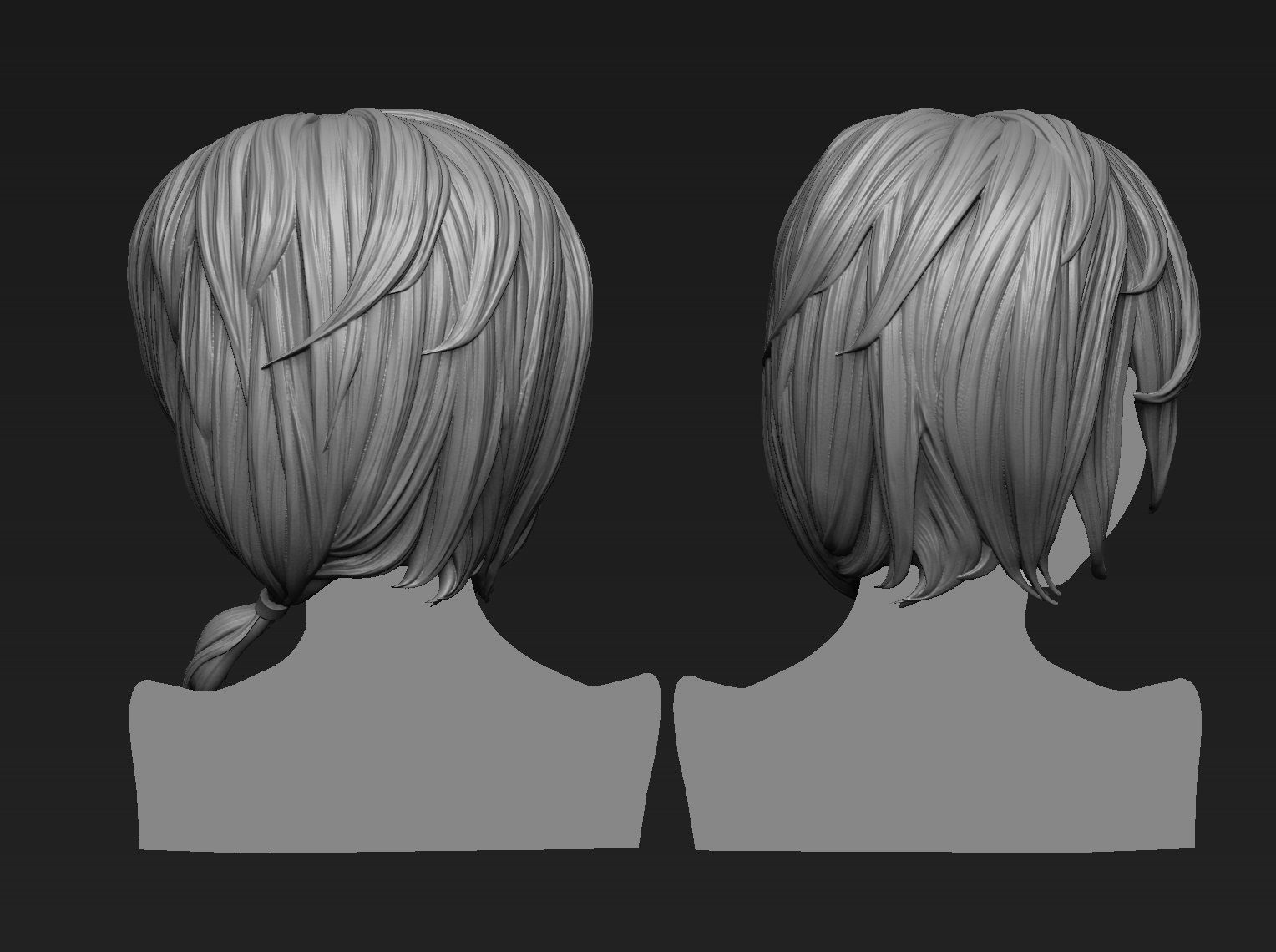 Hair 11 printable 3D print model_3