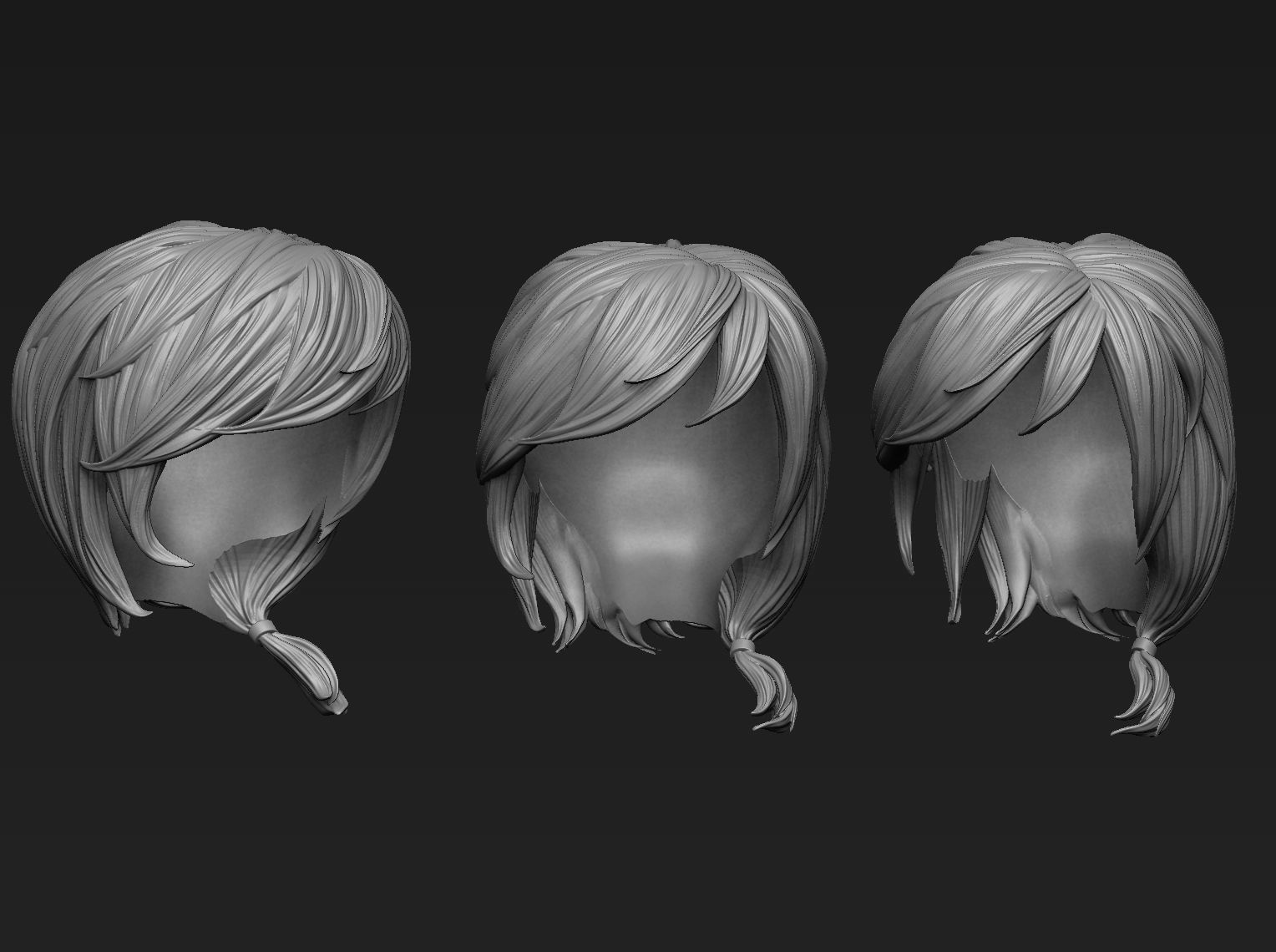 Hair 11 printable 3D print model_4