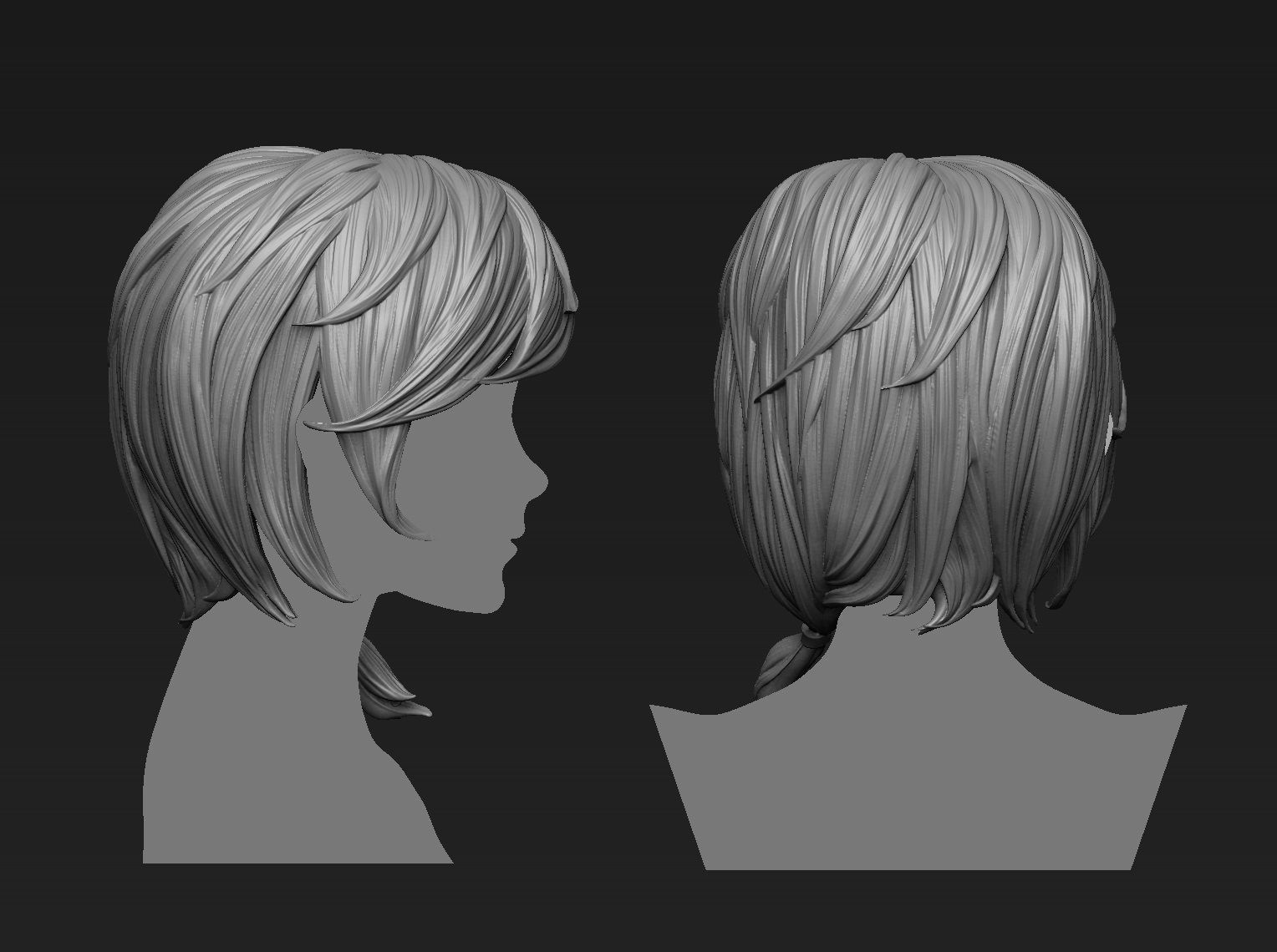 Hair 11 printable 3D print model_1