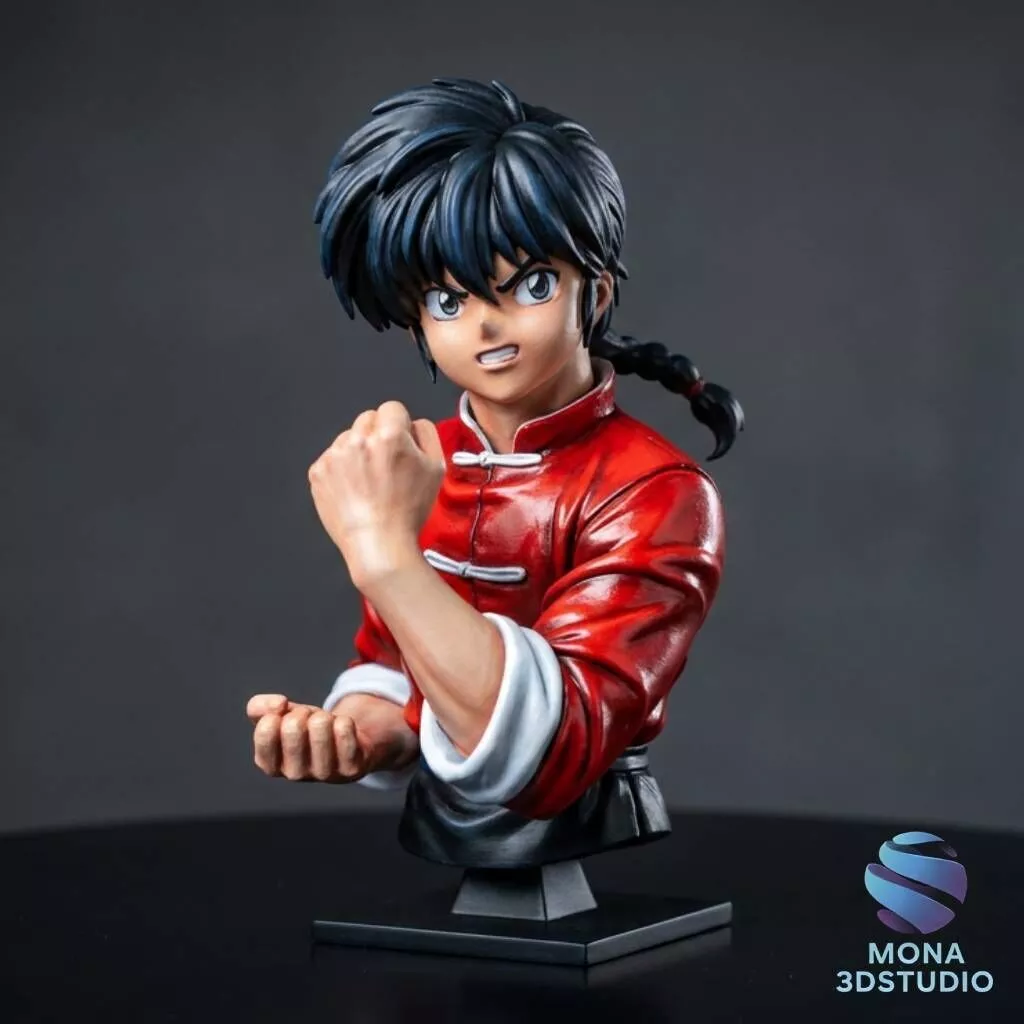 Ranma Saotome Bust - 3D Printable STL Statue - Presupported 3D print model