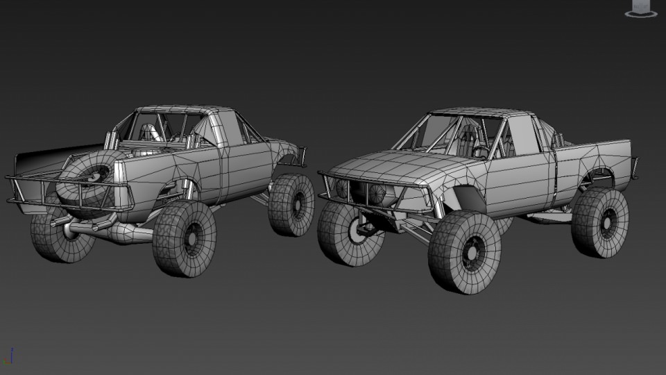 Custom Pickup Low-poly 3D model_2