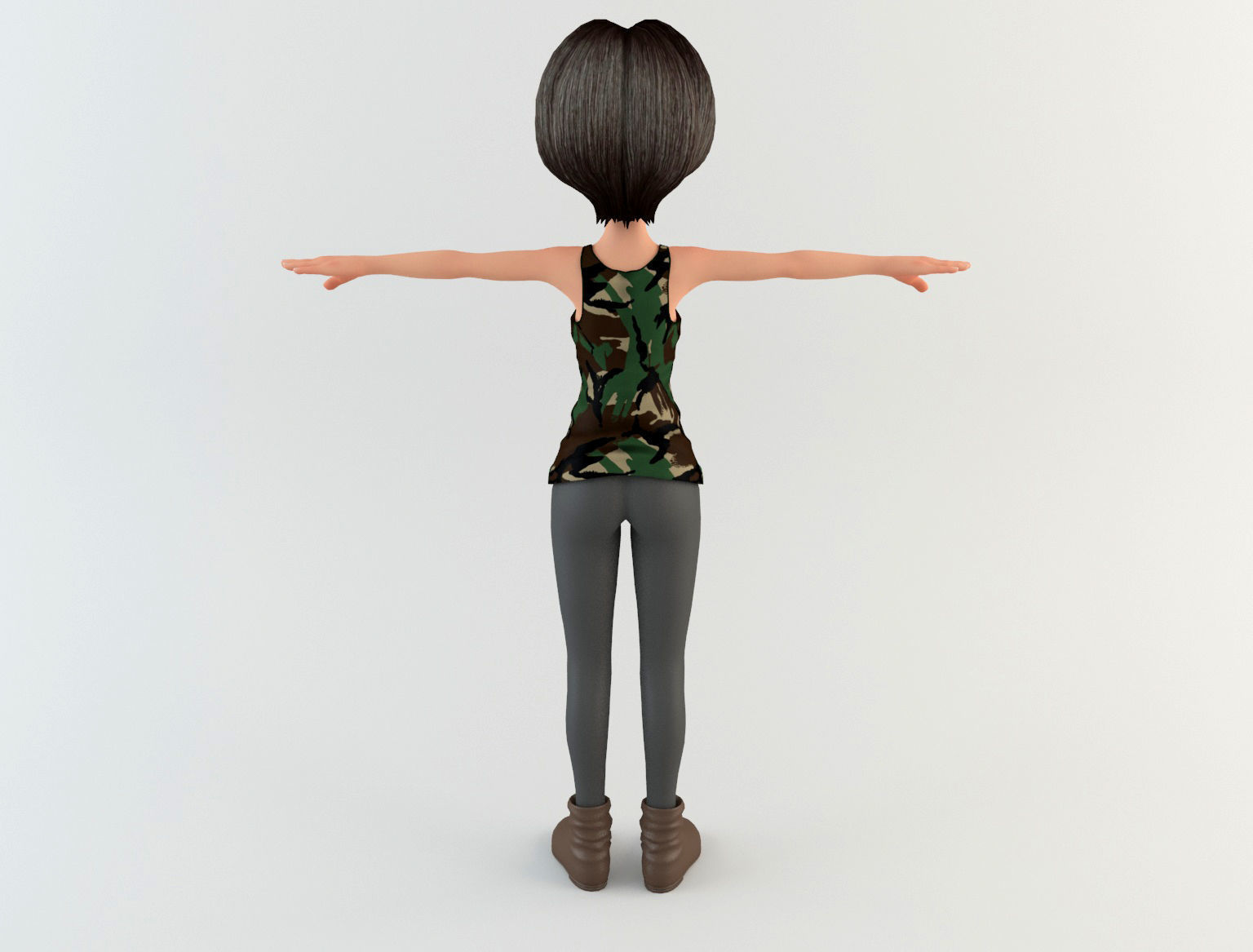 Cartoon Woman Low-poly 3D model_2