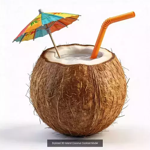 Stylized Summer Drinks and Desserts Collection 3D Model Pack 2