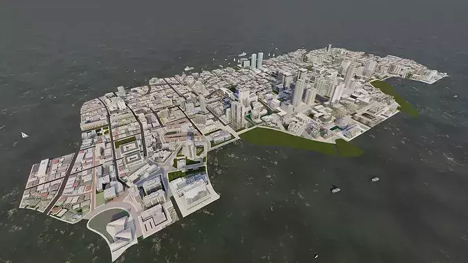 modern city- urban 3D model 3