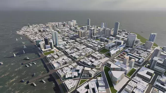 modern city- urban 3D model 6