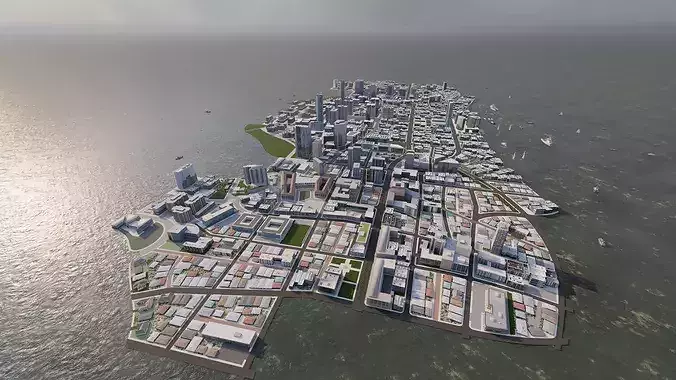 modern city- urban 3D model 4