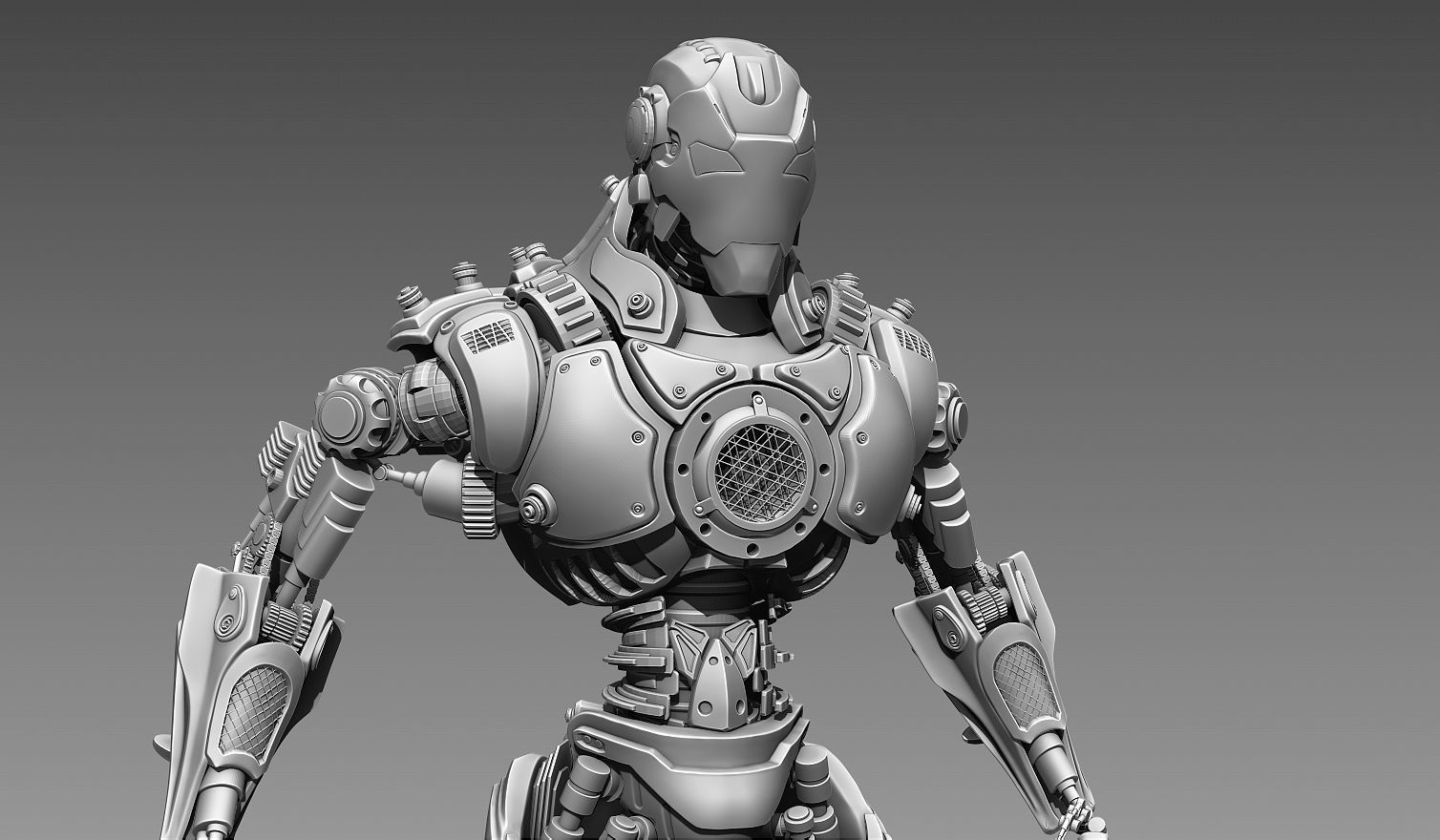 Sci-Fi Robot Updated 3D model_7