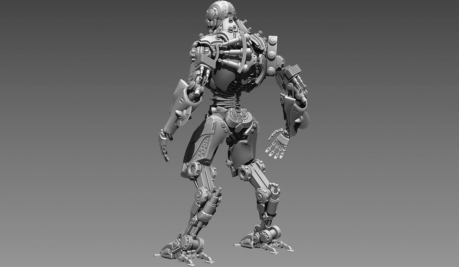 Sci-Fi Robot Updated 3D model_5