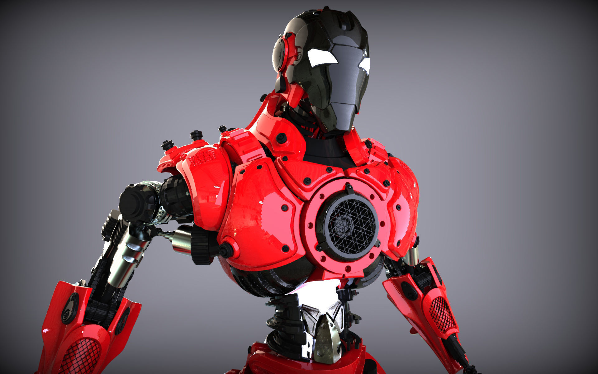 Sci-Fi Robot Updated 3D model_1