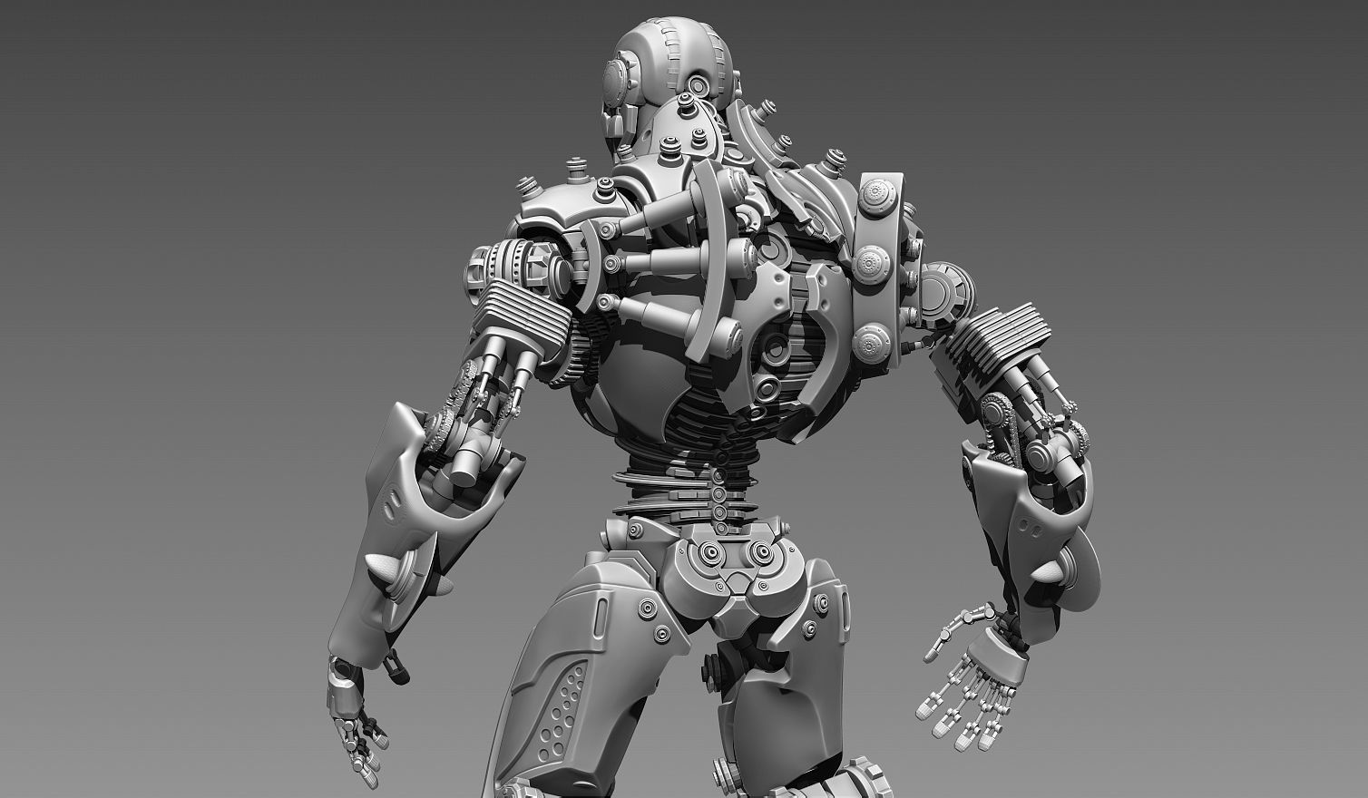 Sci-Fi Robot Updated 3D model_6