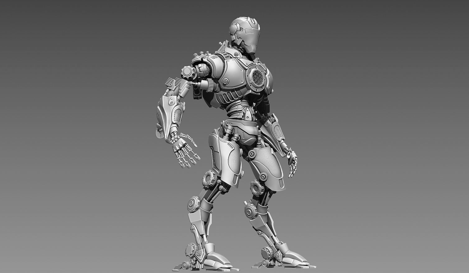 Sci-Fi Robot Updated 3D model_3