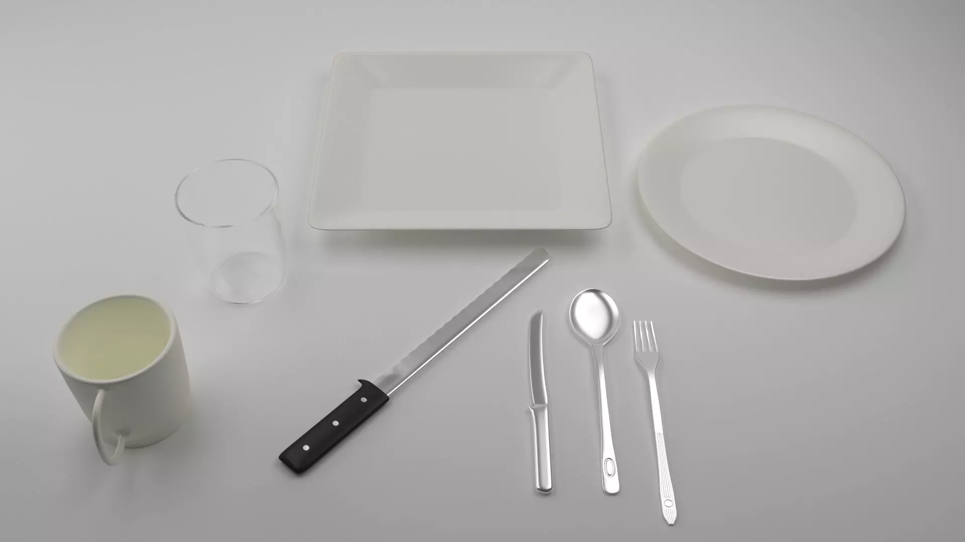 Dishes Set two plates 3D model