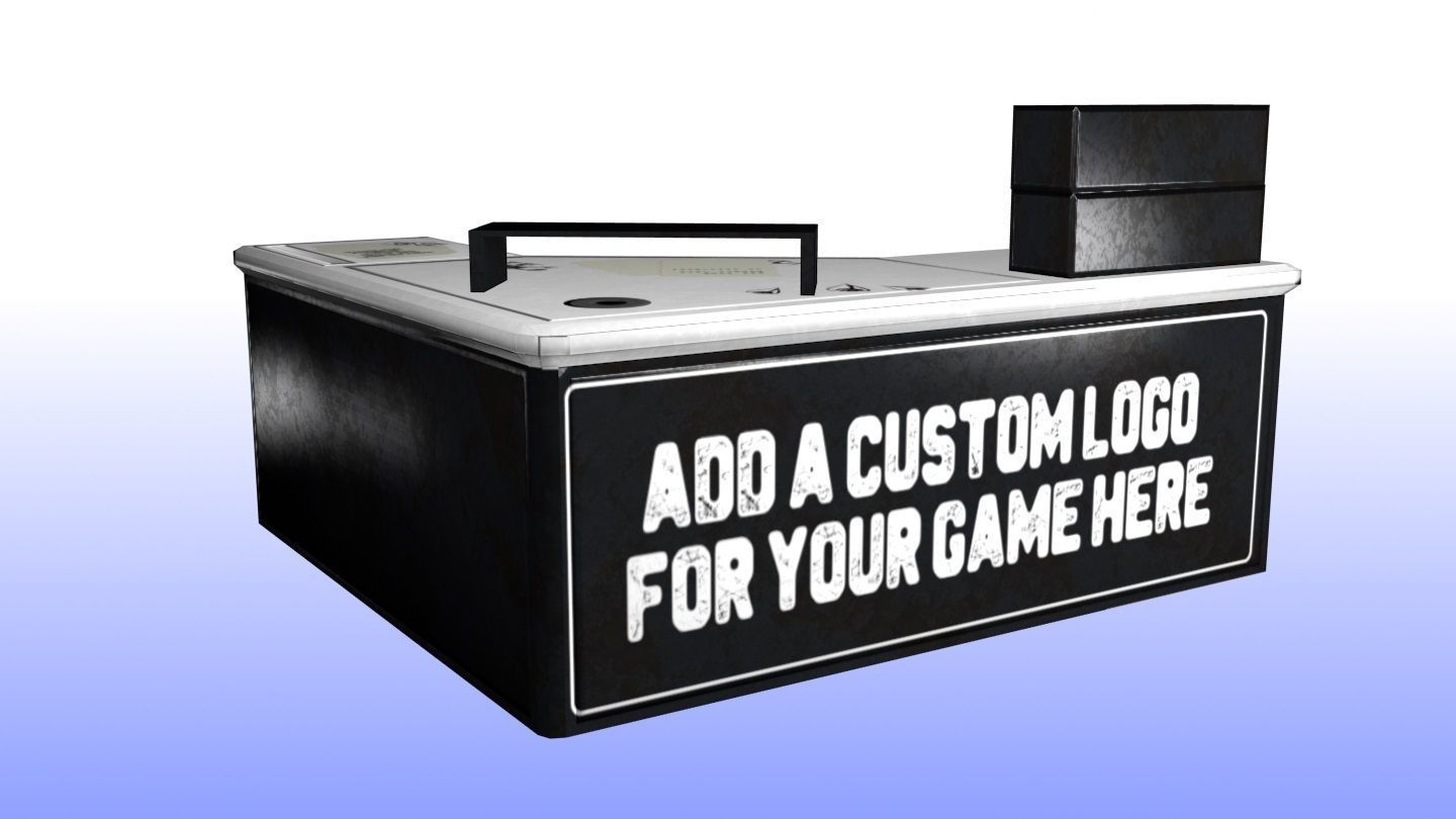 Modern Office Desk Game Ready Low-poly 3D model_3