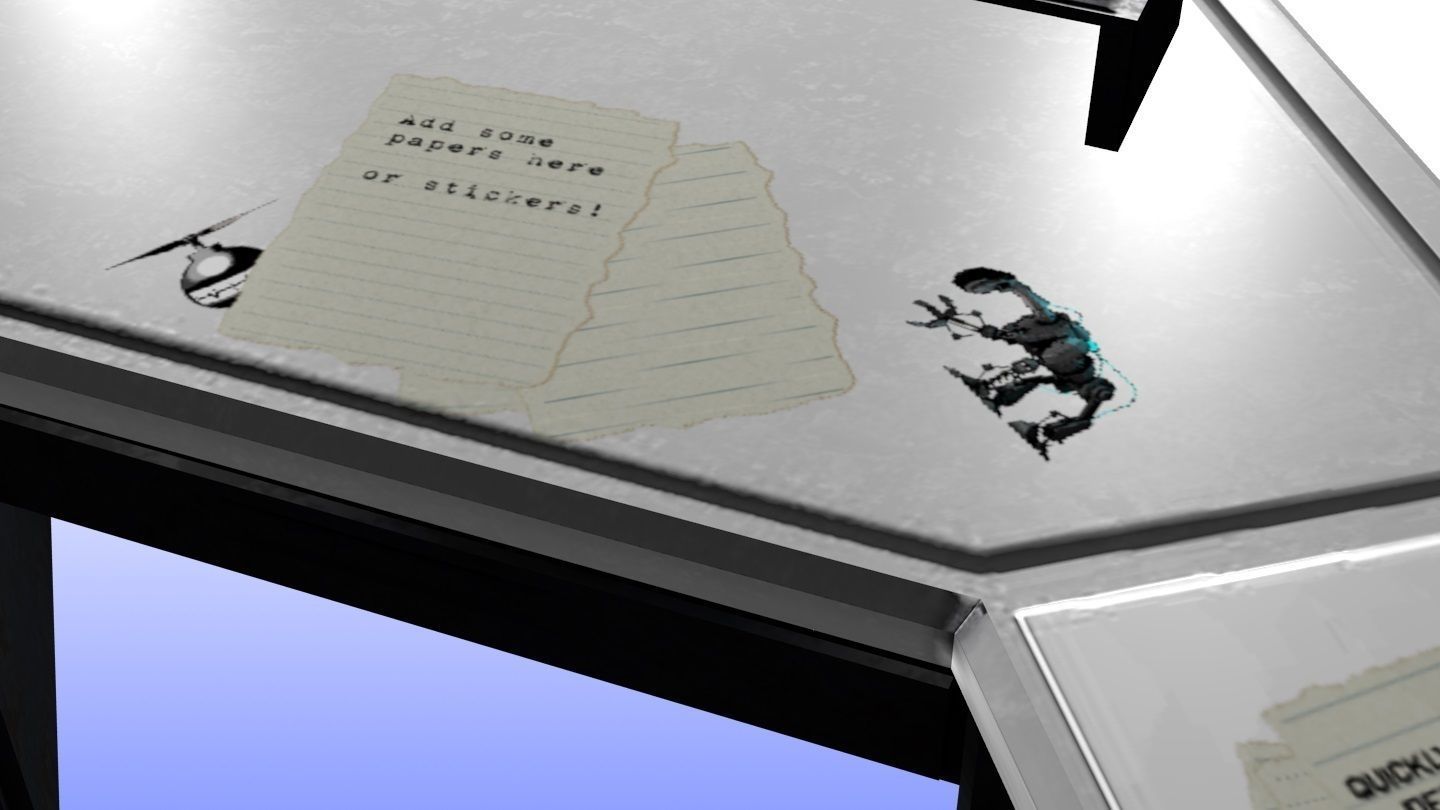 Modern Office Desk Game Ready Low-poly 3D model_7