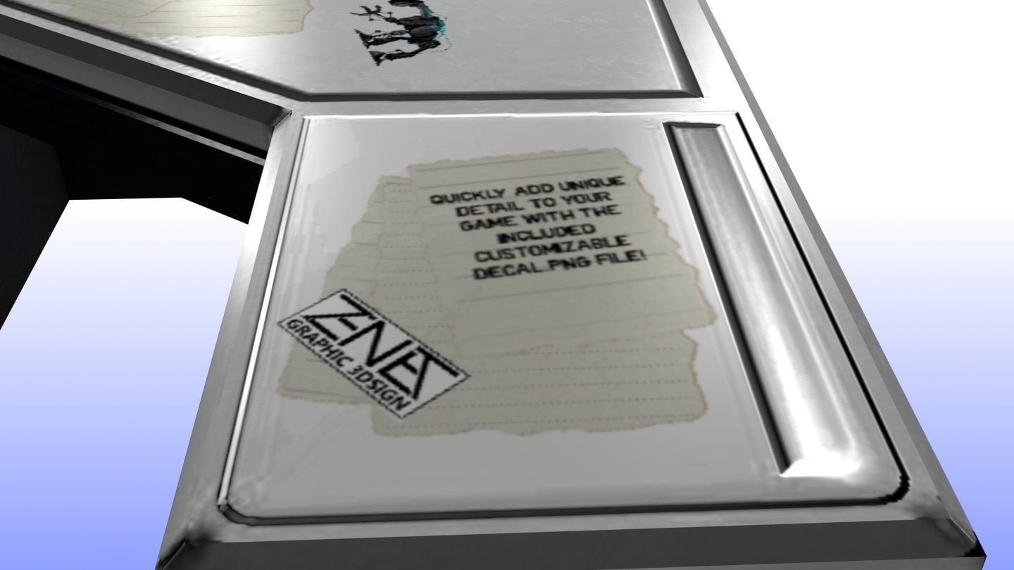 Modern Office Desk Game Ready Low-poly 3D model_5