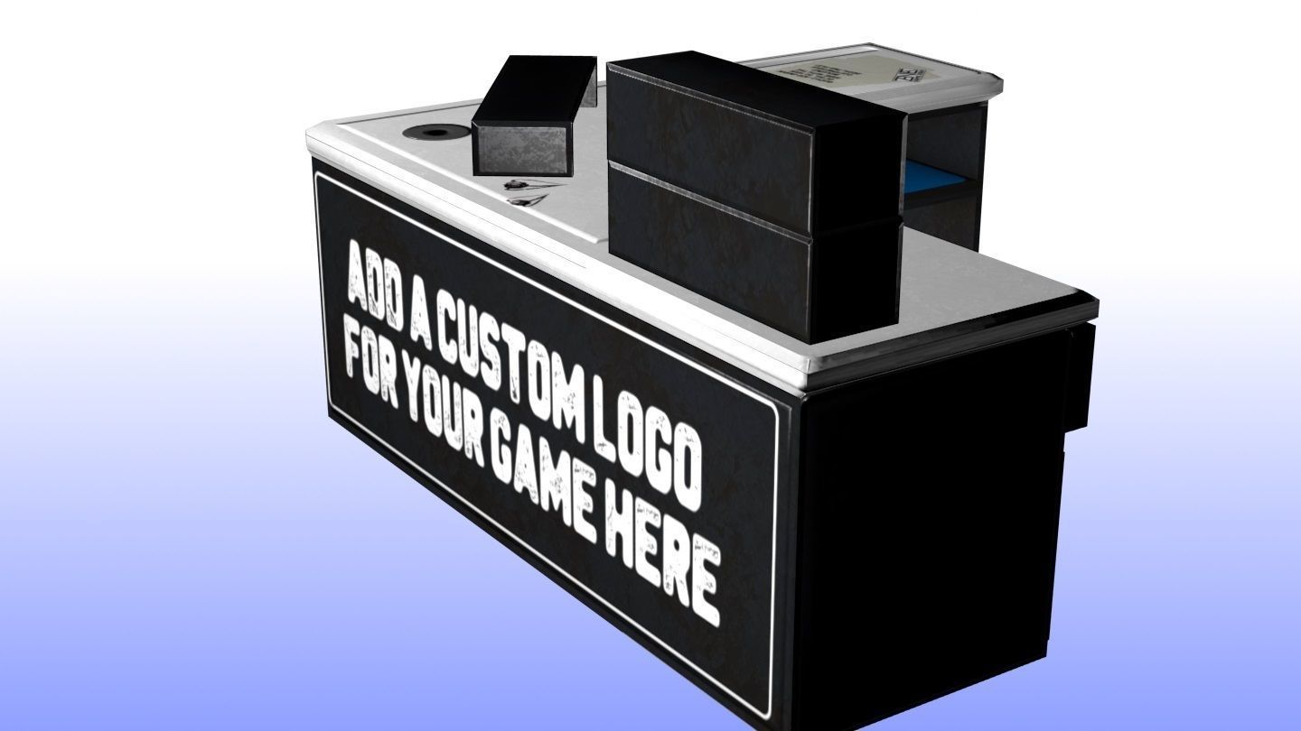 Modern Office Desk Game Ready Low-poly 3D model_4