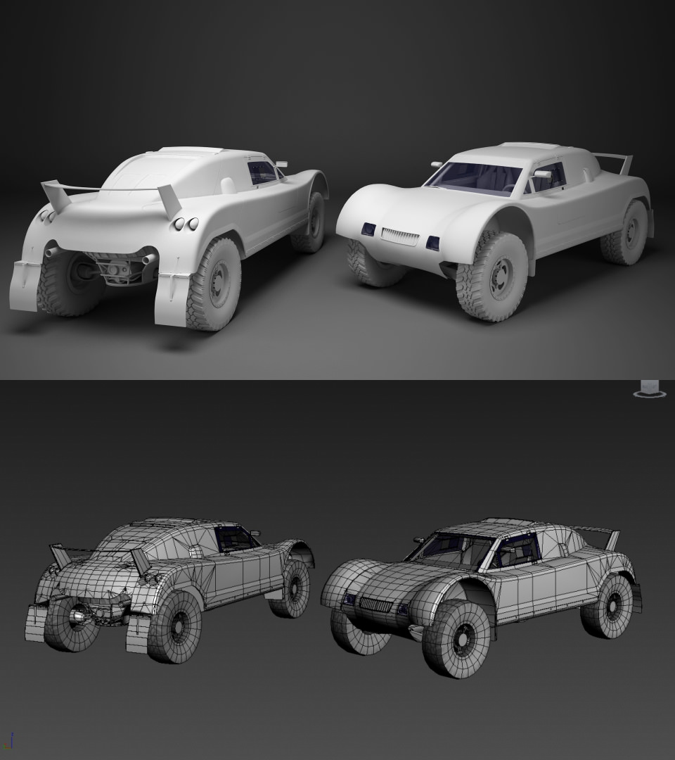 Spieler Buggy Low-poly 3D model_1