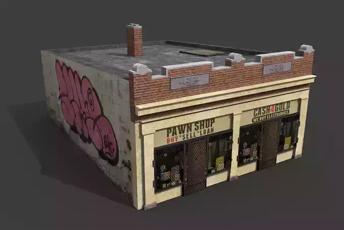 Pawn Shop Low-poly 3D model