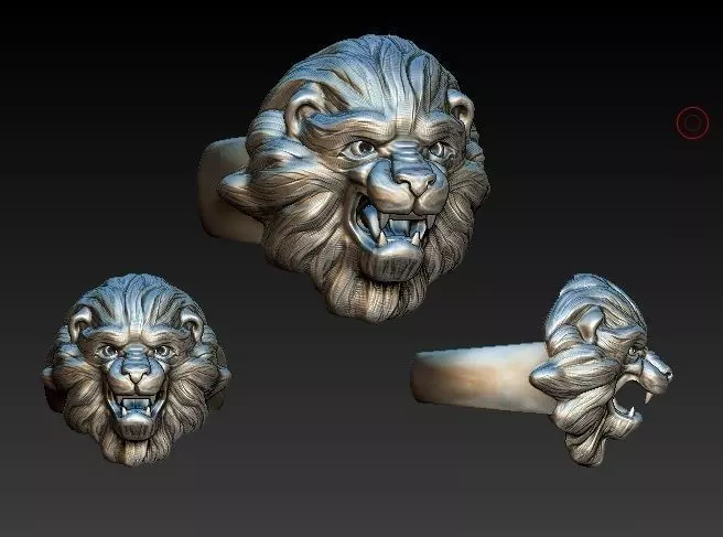 lion ring 3D print model_0