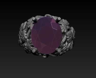 leaves ring 3D print model_2