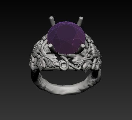 leaves ring 3D print model_1