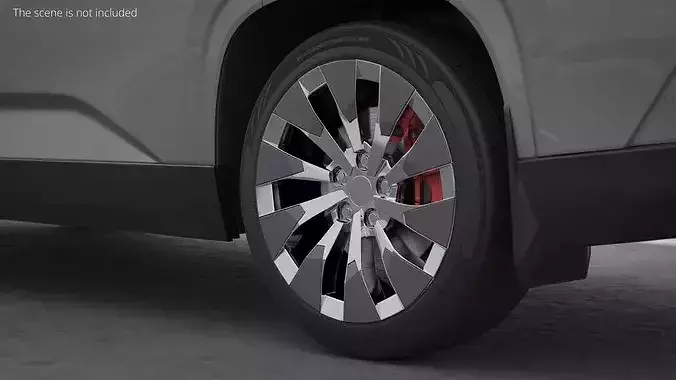 Multi Spoke Car Wheel Rim 3D model 2