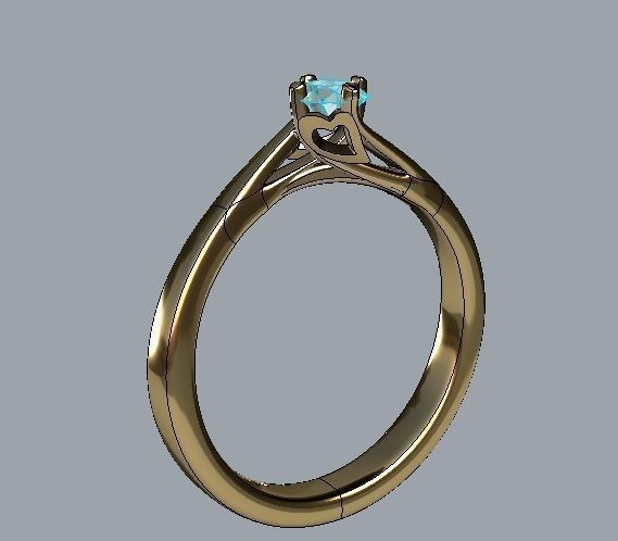 sapphire ring 3D print model_2