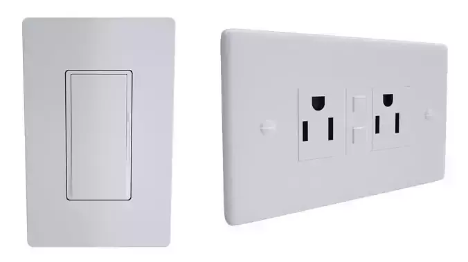 Outlet Cover And Switch 3D model
