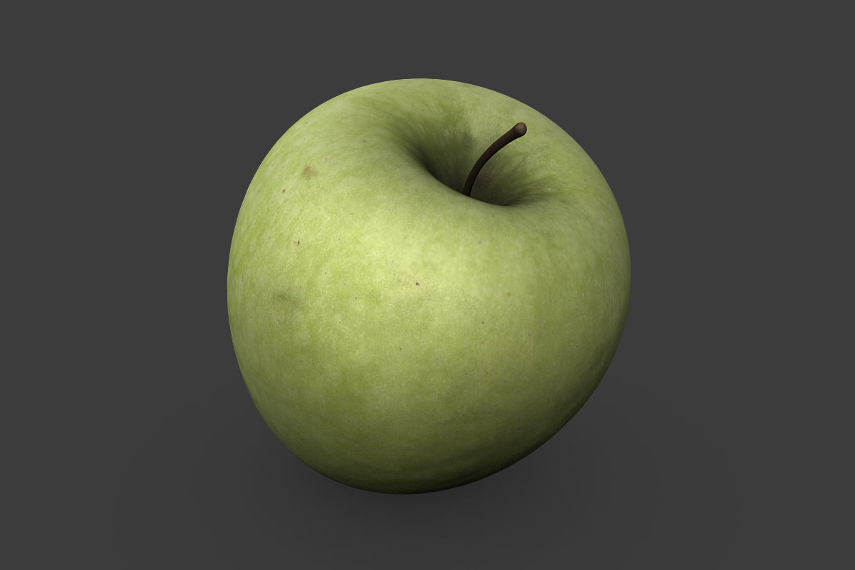 Crate with Green Apples 3D model_2