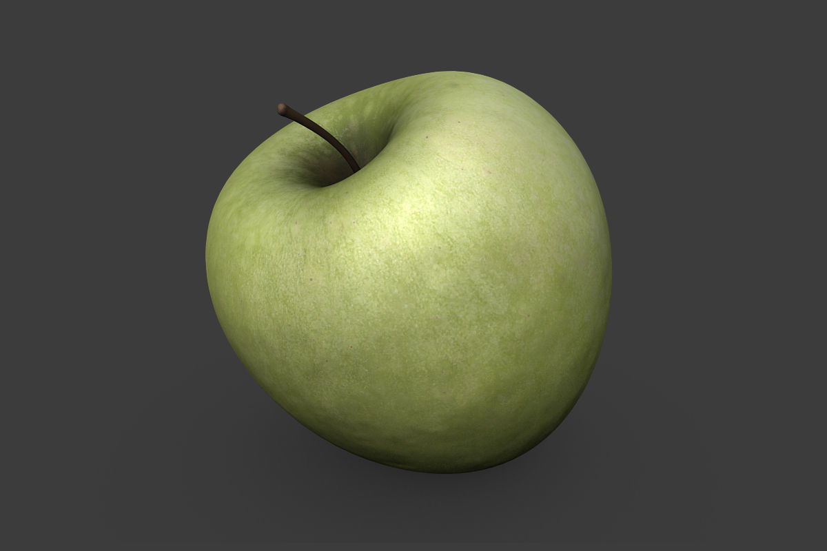 Crate with Green Apples 3D model_4