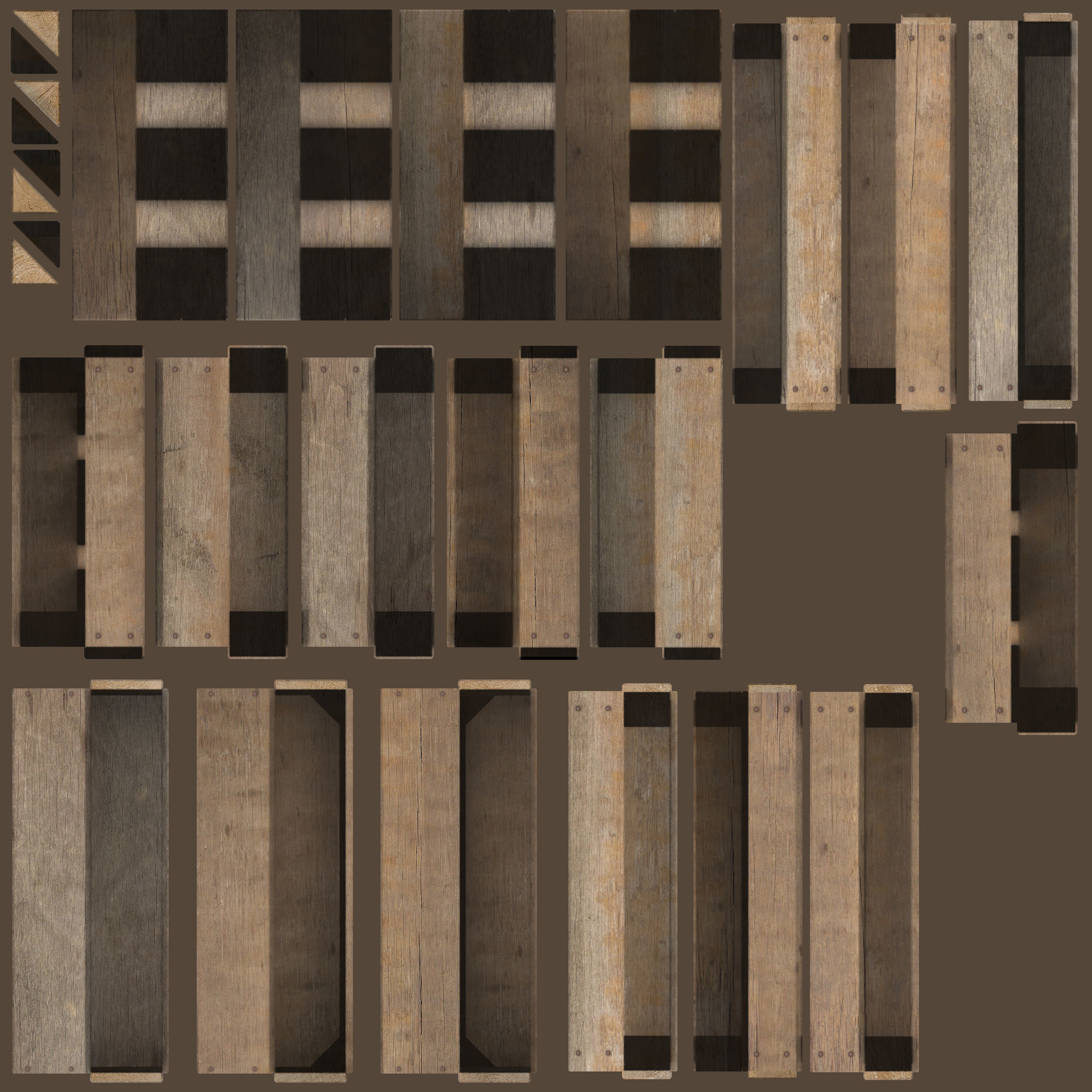 Crate with Green Apples 3D model_7