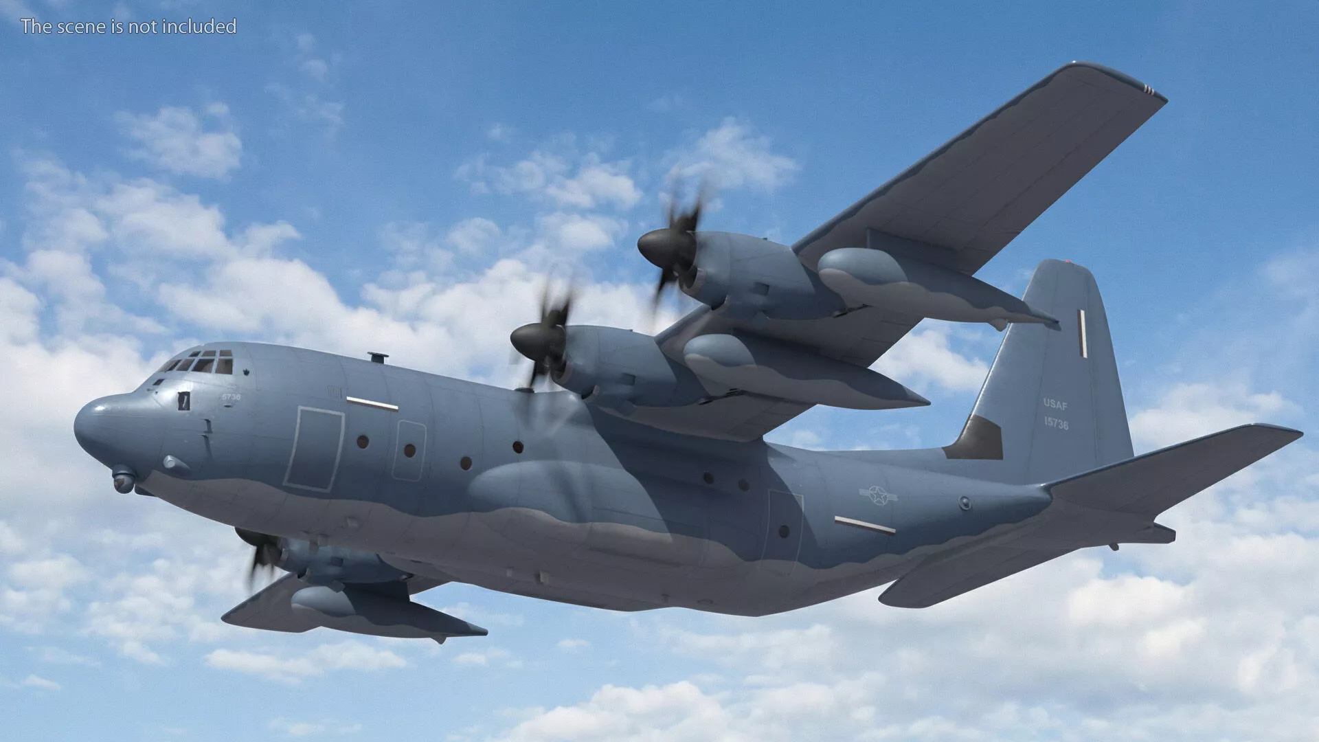 Lockheed MC-130J Commando II Air Force Plane Rigged for C4D 3D model